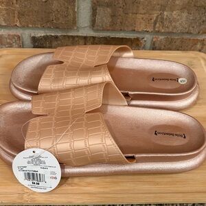 Silver Slide Sandals